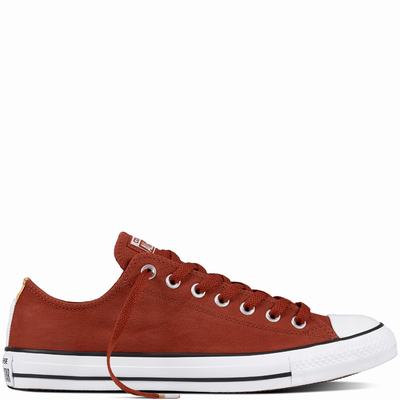 Converse Chuck Taylor All Star Leather Low Tops Mens - Red/Black/White Shoes (144ACNGM)